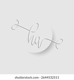 Minimalist HA Letter Monogram in Script Font with Paper Cutout Effect 