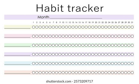 Minimalist Habit Tracker Vector Template