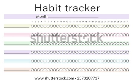 Minimalist Habit Tracker Vector Template