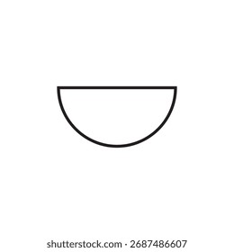 Ilustração de Forma Geométrica de Meio-Círculo Minimalista