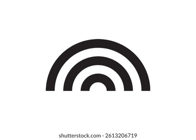 Minimalist half rainbow icon with bold arches Vector