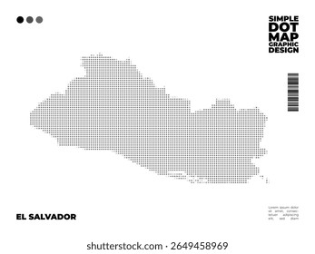 Minimalist halftone dot map of El Salvador. Vector abstract design