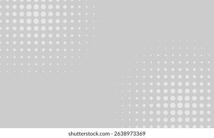 Minimalist halftone dot pattern on a soft gray background. Perfect for graphic design, presentations, digital templates, or comic-style effects with a clean and modern aesthetic.