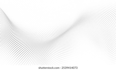 Design minimalista de onda de meio-tom em preto e branco com gradiente gradual e fluxo de luz diagonal para uso criativo