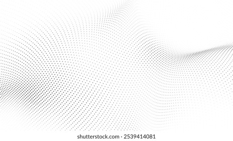 Minimalist Halftone Wave Design in Black and White with Gradual Gradient and Diagonal Light Flow for Creative Use