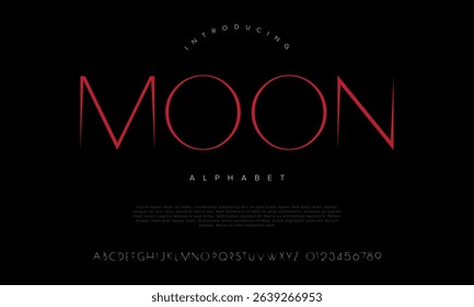 Minimalist halloween horror display font with sharp lines and a cosmic aesthetic, ideal for futuristic branding