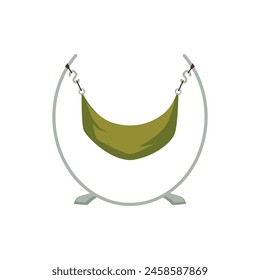 Minimalist hammock chair. Vector illustration of a simple yet stylish hanging hammock chair with a sleek stand, ideal for modern interiors.