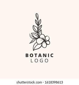 Minimalist hand draw floral logo design