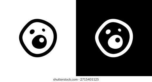 Minimalist Hand Drawn Abstract Bear Face Illustration Logo Icon Design