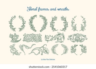 Minimalist hand drawn botanical vector illustration collection. Art for greeting cards, wedding invitations, poster design, postcards, branding, logo design, background.