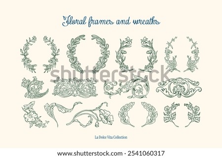 Minimalist hand drawn botanical vector illustration collection. Art for greeting cards, wedding invitations, poster design, postcards, branding, logo design, background.