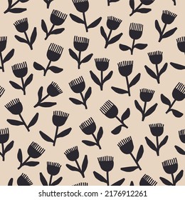 Minimalist hand drawn brush pattern seamless vector for textile fabric packaging product