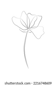 Minimalist hand drawn continuous line drawing flower. Modern botanical prints, T-shirt design, packing, home decor, wall art posters, logo. Floral drawing.