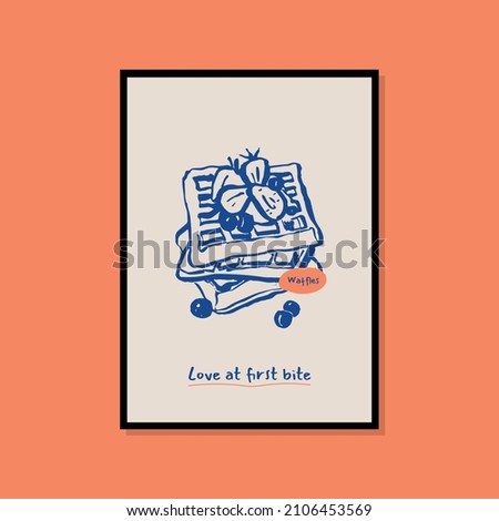 Minimalist hand drawn dessert poster for wall art collection
