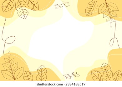 Minimalist hand drawn floral leaves background concept