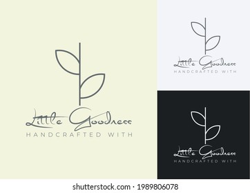 Minimalist hand drawn floral logo