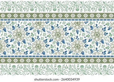 Minimalist hand drawn floral repeat. Seamless cotton flower design. Used in fashion packaging and fabric.


