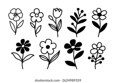 MINIMALIST HAND DRAWN FLOWER SKETCHES