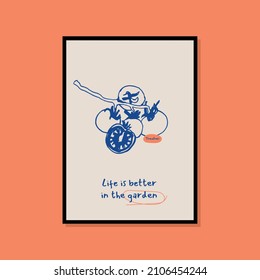 Minimalist hand drawn food poster for wall art collection
