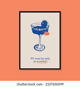 Minimalist hand drawn food poster for wall art collection
