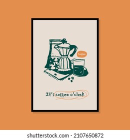 Minimalist hand drawn food poster for wall art collection

