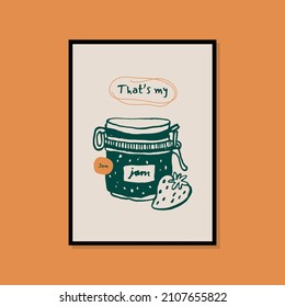 Minimalist hand drawn food poster for wall art collection
