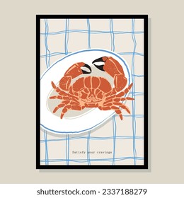 Minimalist hand drawn food poster for wall art collection