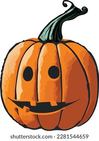 Minimalist hand drawn Halloween pumpkin illustration