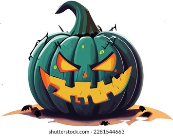 Minimalist hand drawn Halloween pumpkin illustration