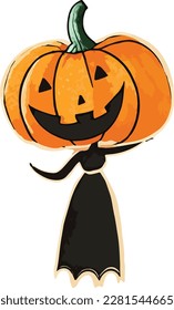 Minimalist hand drawn Halloween pumpkin illustration