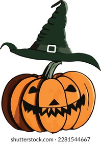 Minimalist hand drawn Halloween pumpkin illustration