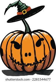 Minimalist hand drawn Halloween pumpkin illustration