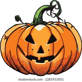 Minimalist hand drawn Halloween pumpkin illustration, Halloween pumpkin vector design