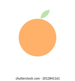 Naranja dibujada a mano minimalista. Icono plano. Ilustración vectorial aislada en fondo blanco. 