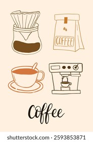Minimalist Hand Drawn Poster of Coffee Related Method 