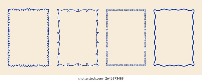 Coleção minimalista de quadros vetoriais desenhados à mão. Arte para cartões comemorativos, convites de casamento, design de cartaz, cartões postais, branding, design de logotipo, fundo.