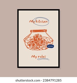 Minimalist hand drawn vegan vector illustration collection. Art for postcards, branding, logo design, background.