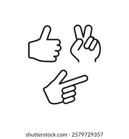 Minimalist Hand Gesture and Communication Icons