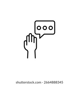 Minimalist Hand Gesture Representing Communication Or An Idea Concept Isolated