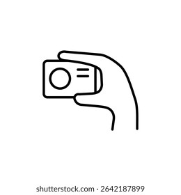 Minimalist Hand Holding Card Icon On A Transparent Background