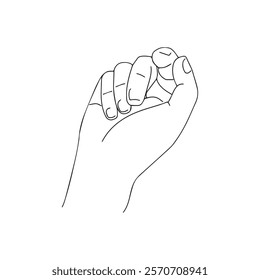 Minimalist hand illustration created in Adobe Illustrator, featuring clean black line art.