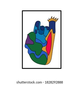 Minimalist hand painted creative illustration for wall decoration, postcard or brochure cover design. EPS10 vector