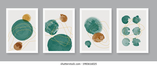 Minimalist hand painted illustrations for wall decoration, postcard or brochure design. Art design for print, cover, wallpaper.  Vector illustration.