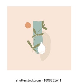 Ilustraciones vectoriales minimalistas pintadas a mano para la decoración de paredes, postales, decoraciones y diseño de productos. Resumen de ilustraciones minimalistas, modernas y de moda de los vectores de fondo.   