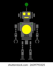 minimalist hand redrawn robot vector