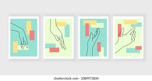 Decoración de vectores de artes murales de mano minimalista
