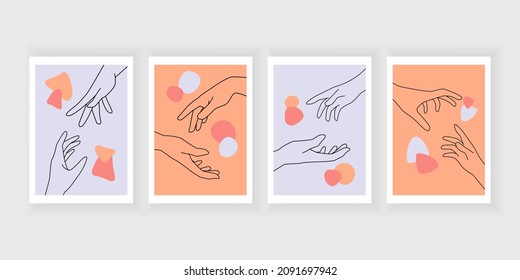 Decoración de vectores de artes murales de mano minimalista