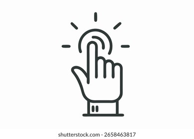 Minimalist Hand Touch Icon for Digital Interface Design