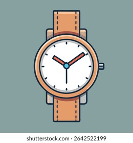 Logotipo de vetor de relógio de mão minimalista