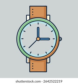 Minimalist hand watch vector logo